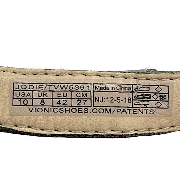 Vionic Jodie Orthotic Flat Sandal Size 10 Silver Adjustable Straps Arch Support - Picture 6 of 16